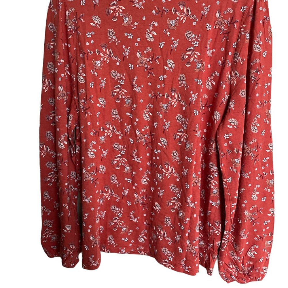 Women's Square Neck Top Lucky, L & XL, Baked Apple Multi, NWT - Picture 4 of 5